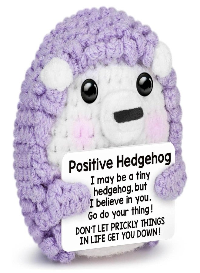 Gorbgle Mini Positive Crochet Animals, Inspirational Birthday Gifts for Women, Funny Emotional Support Crochet Plush Decor for Men Mom Dad Husband Daughter Sister Best Friend Coworker, Hedgehog - Image 1